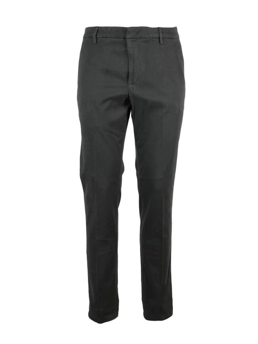 Dondup Grey Gaubert Pleated Cotton-Blend Trousers