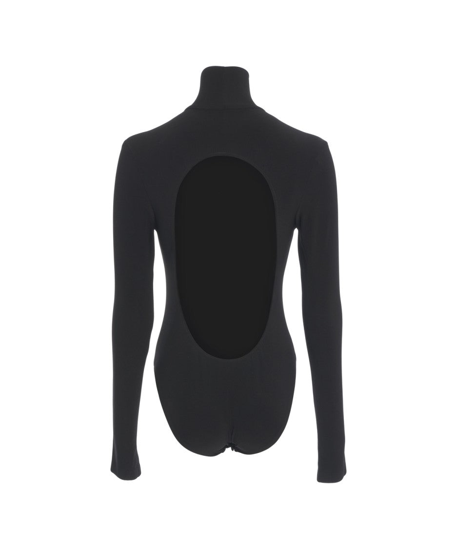Norma Kamali Fitted Turtleneck Bodysuit With Open Back Detail