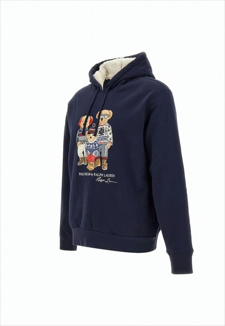 Polo Ralph Lauren Sherpa-Lined Hoodie With Iconic Bear Graphic