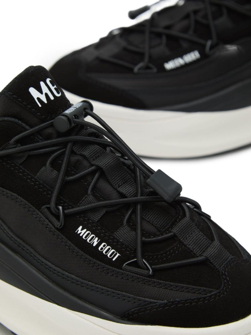 Moon Boot Black Ankle Sneakers With Distinctive Sole
