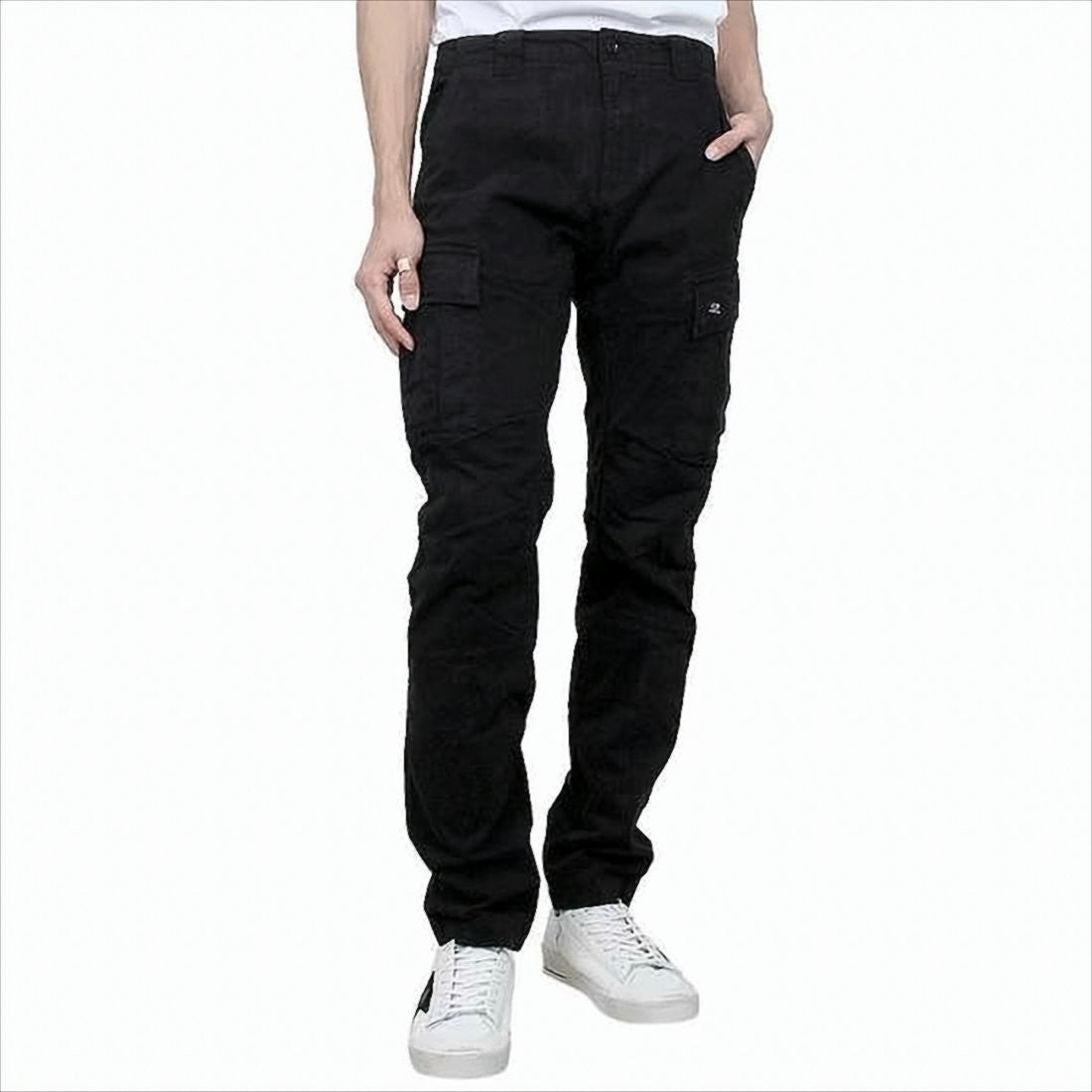 C.P. Company Streamlined Black Cargo Pants With Multiple Pockets