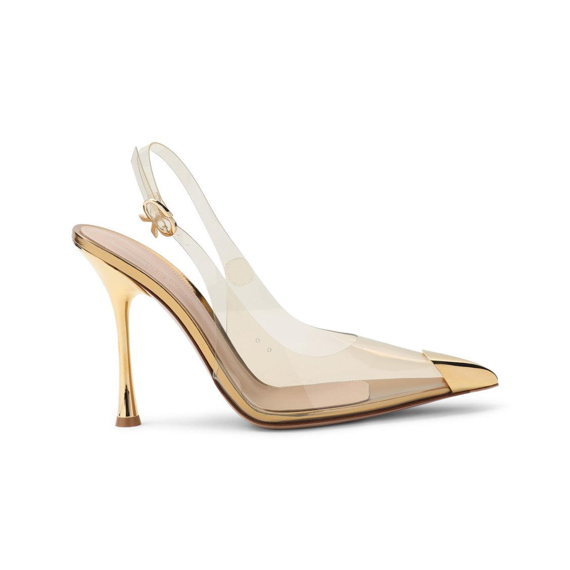 Gianvito Rossi Metallic High-Heeled Pumps With Transparent Upper