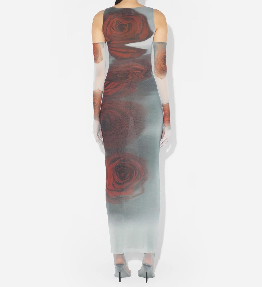 Jean Paul Gaultier Long Pearl Grey Tulle Dress