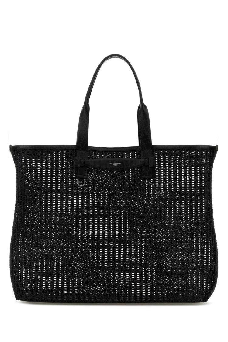Dolce & Gabbana Black Mesh Shopping Bag