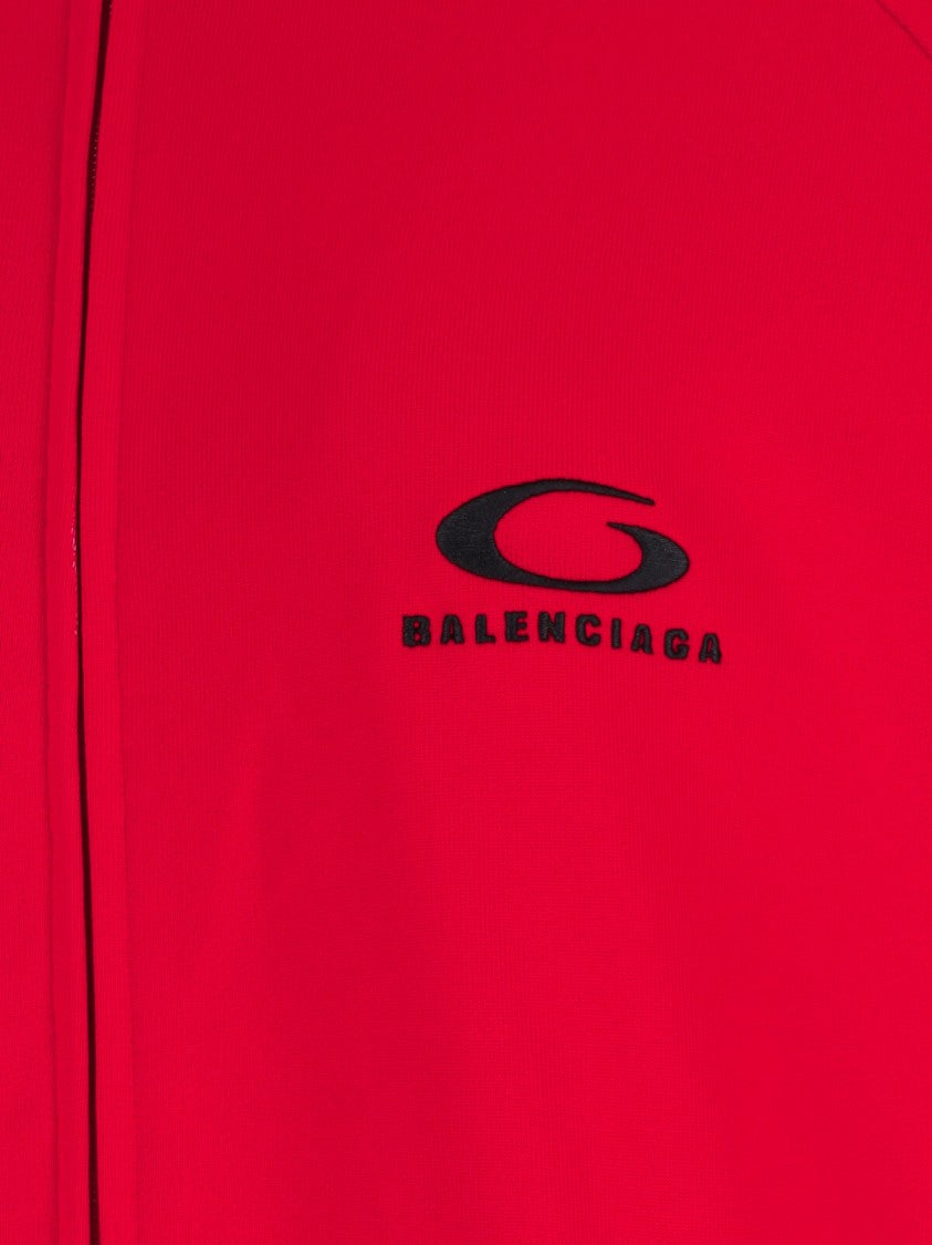 Balenciaga Zip-Up Logo Sweatshirt – Red