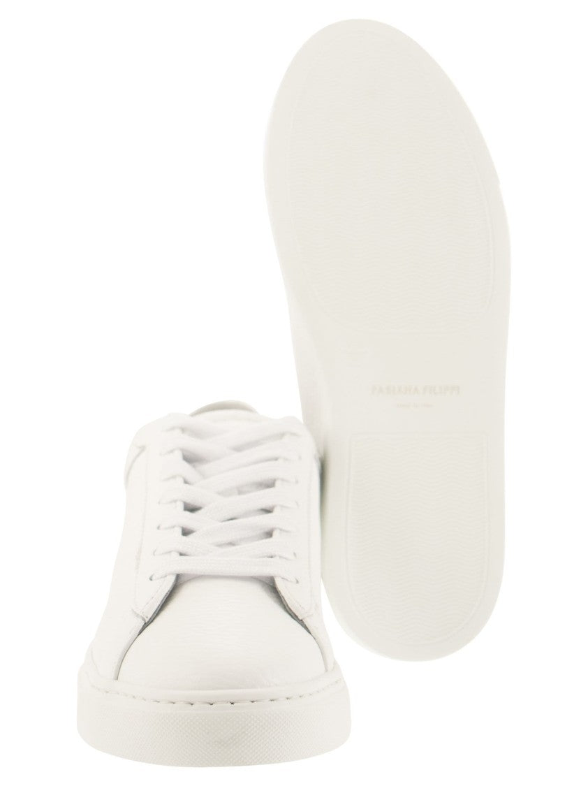 Fabiana Filippi Lace-Up Leather Sneakers With Shiny Accents
