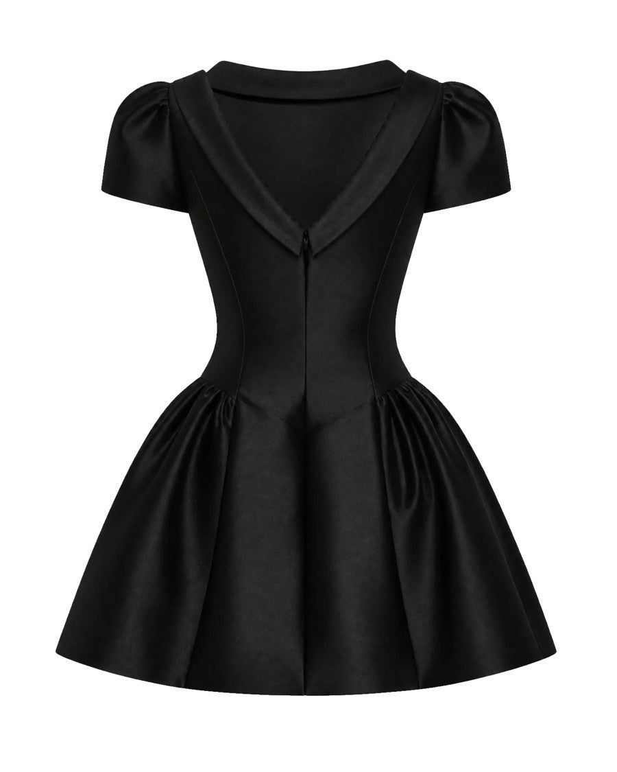 Self-Portrait Taffeta Mini Dress - Black