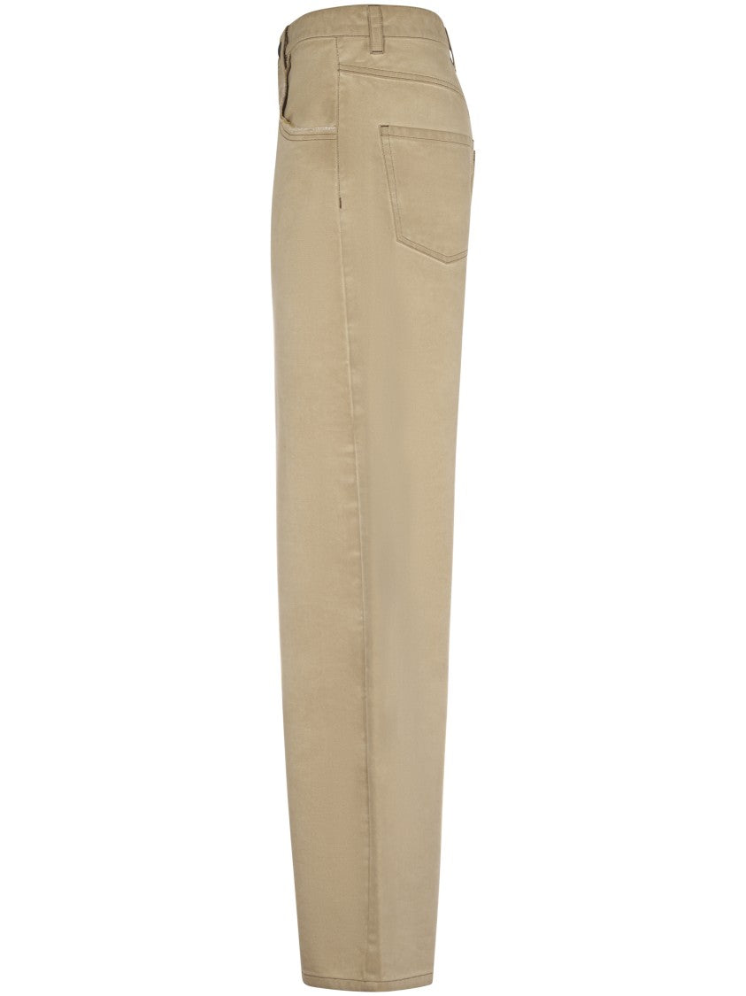 Uma Wang Wide-Leg Brown Trousers With High Waist