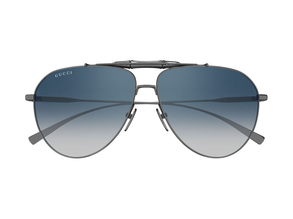 Gucci Blue Gg2064s Gradient Double Bridge Aviator Sunglasses