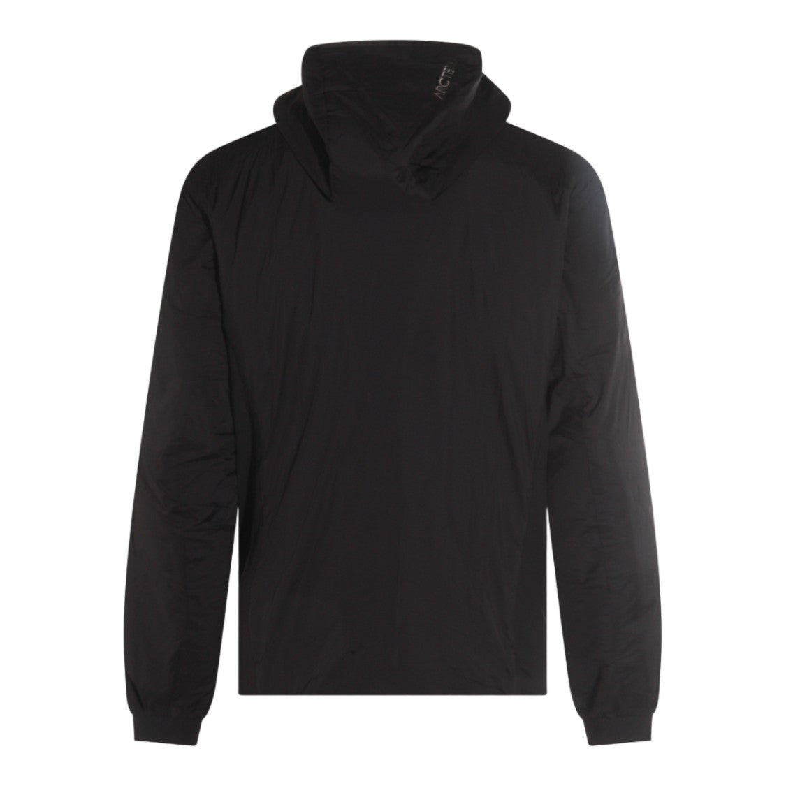 Arc'teryx Black Jacket With Fitted Hood And Zip Closure