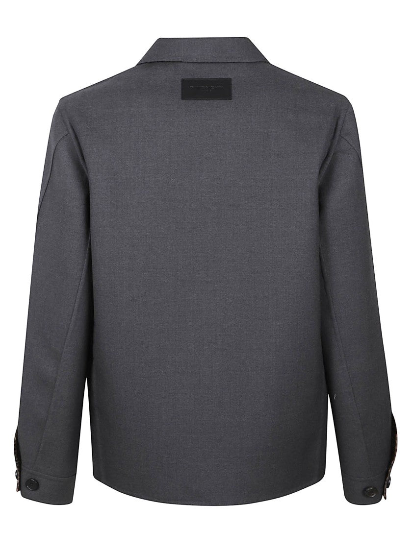 Givenchy Boxy Cropped Jacket With Classic Collar And Buttoned Cuffs