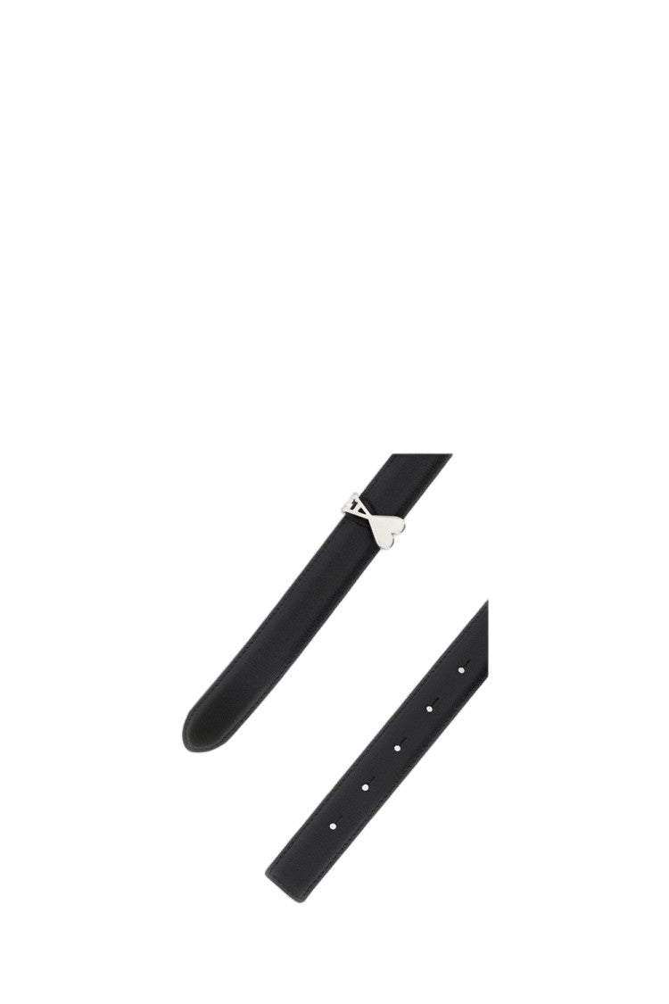 Ami Paris Black Ami De Coeur Leather Belt