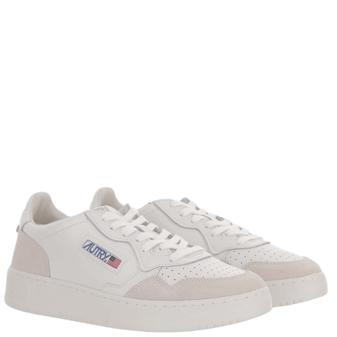 Autry White Medalist Low Suede Sneakers