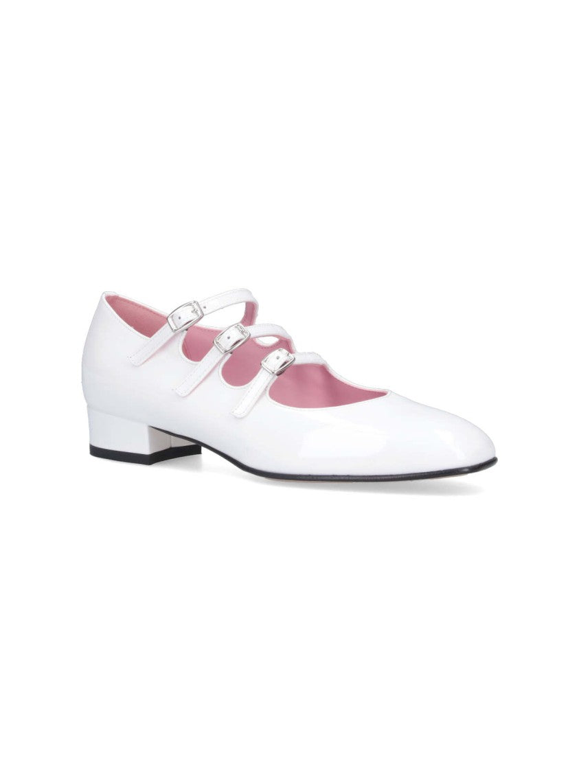 Carel Mary Jane Pumps "Ariana" In White Patent Leather
