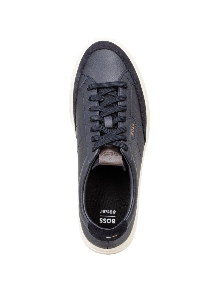Hugo Boss Textured Upper Contrasting Sole Sneakers