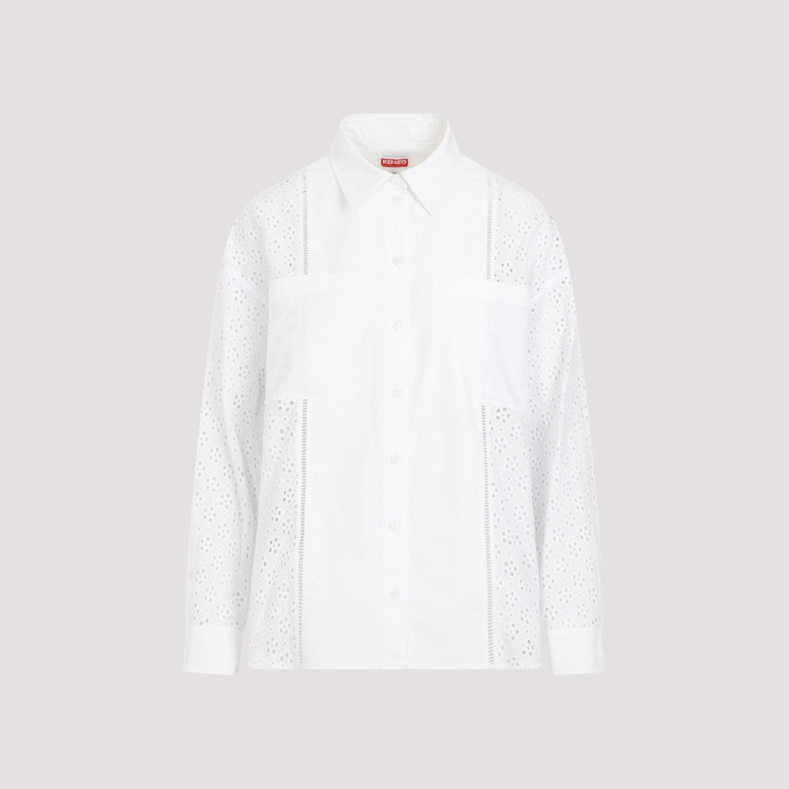 Kenzo Broderie Anglaise White Cotton Shirt