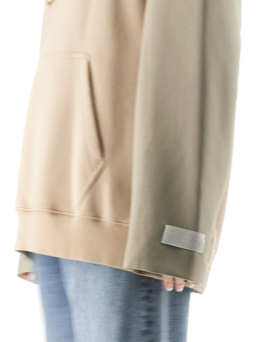 Mm6 By Maison Margiela Oversized Hooded Sweatshirt With Contrasting Sleeves