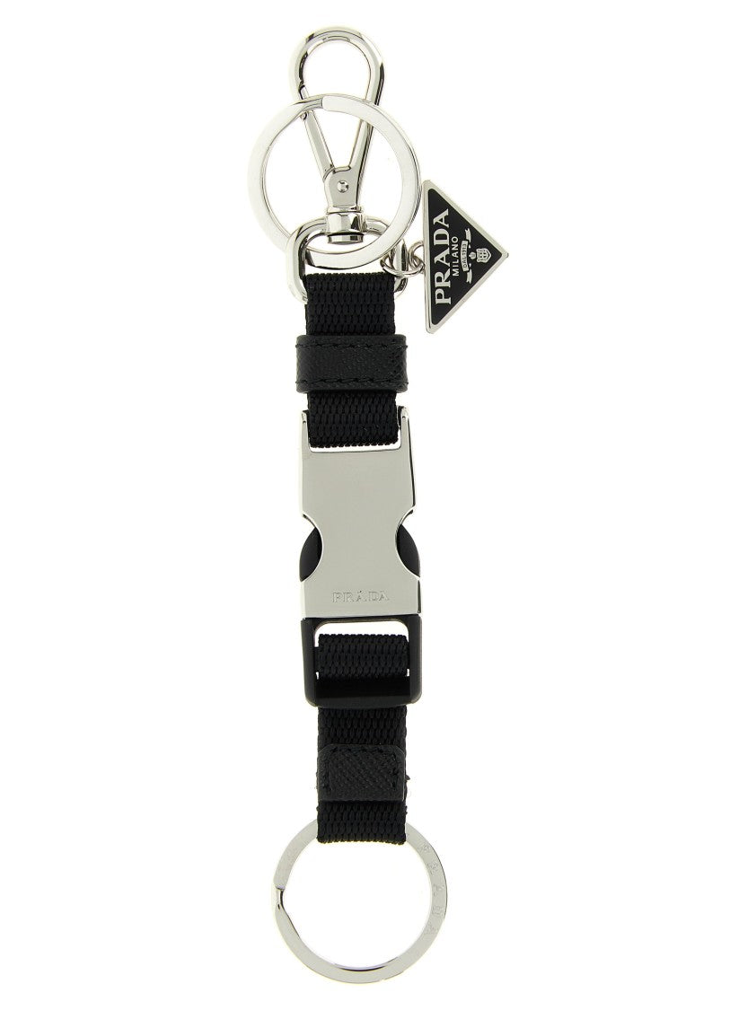 Prada Nylon Keyring With Tuc System And Distinctive Pendant