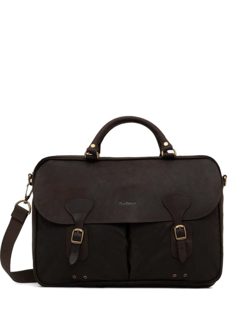 Barbour Waxed Canvas Leather Briefcase