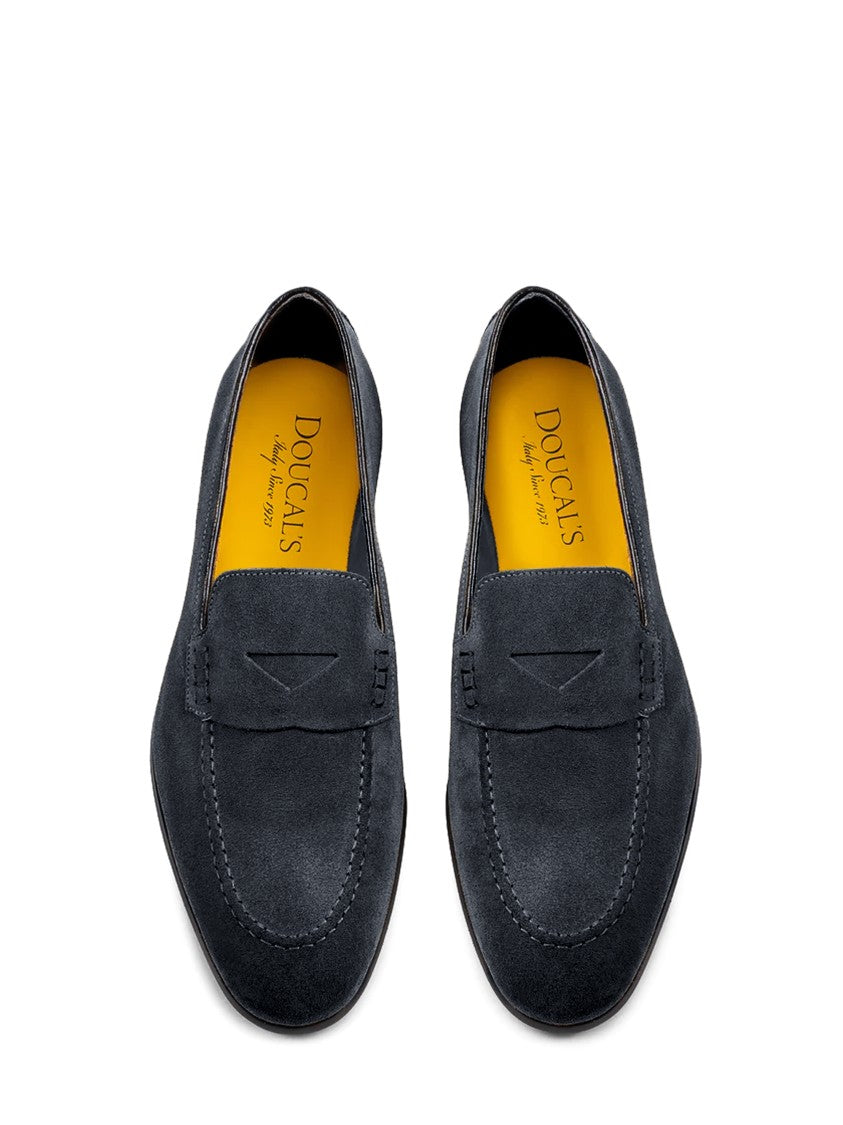 Doucal's Suede Slip-On Flat Shoes With Subtle Stitching