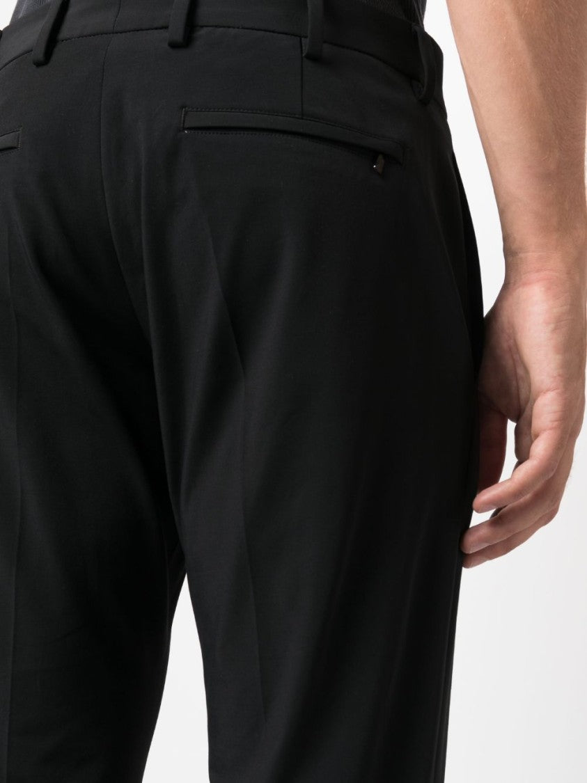 Pt Torino Tailored Black Trousers With Discreet Pockets