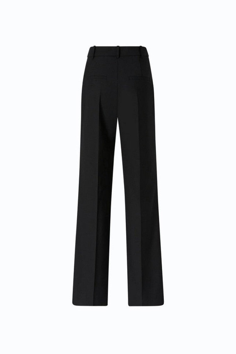 Pinko Black Polyester-Wool Blend Wide-Leg Trousers