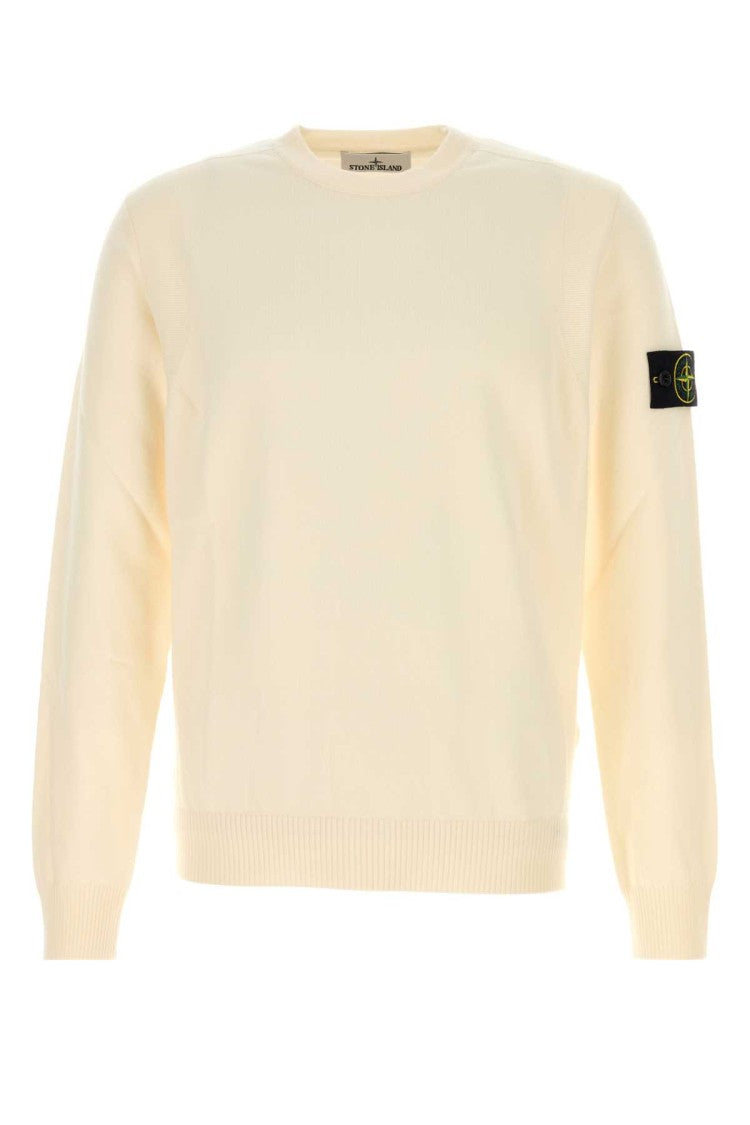 Stone Island Cream Wool Blend Sweater