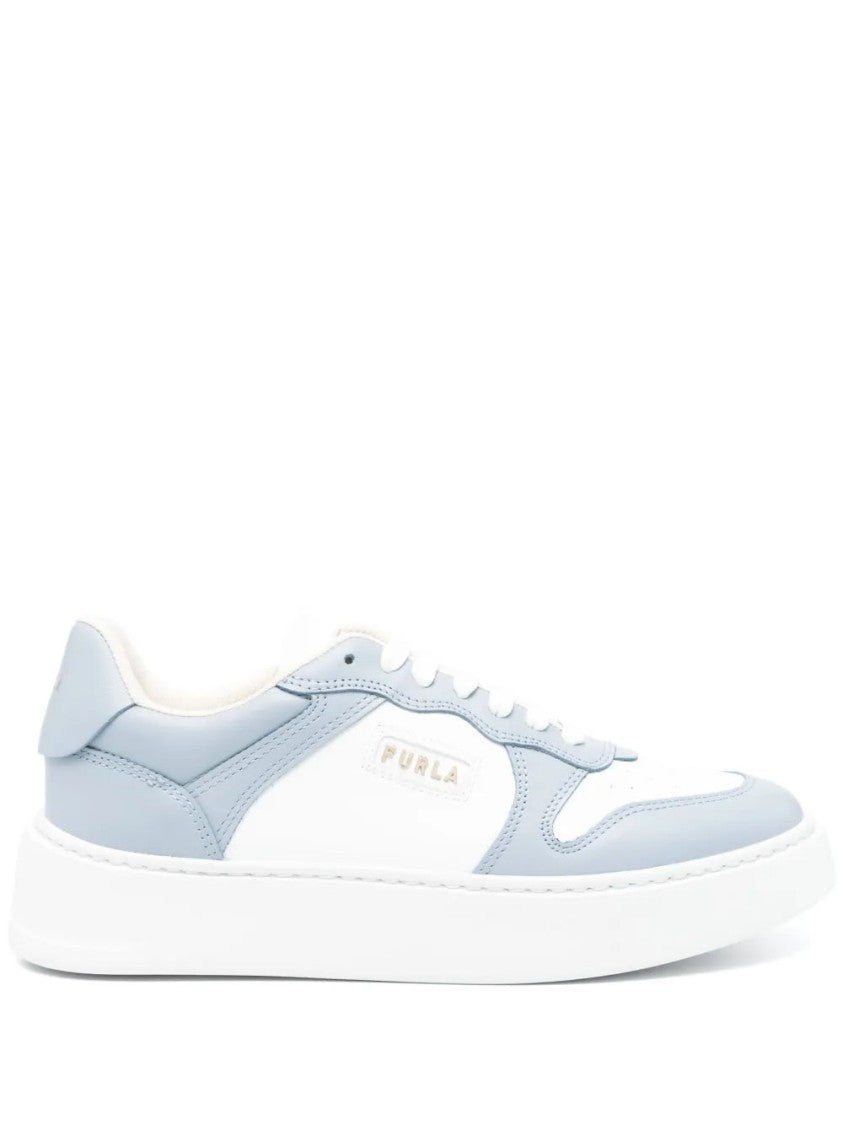 Furla Lace-Up Sneakers With Textured Surfaces And Sole