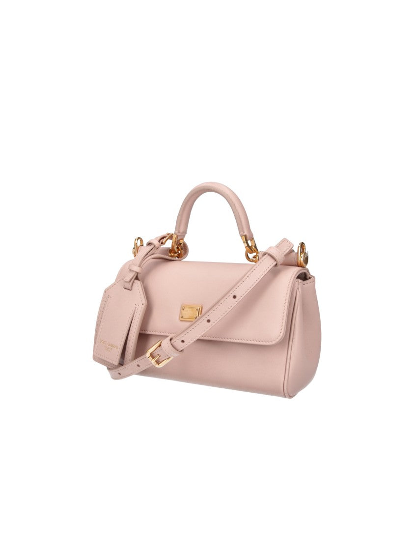 Dolce & Gabbana My Sicily Pink Mini Leather Shoulder Bag