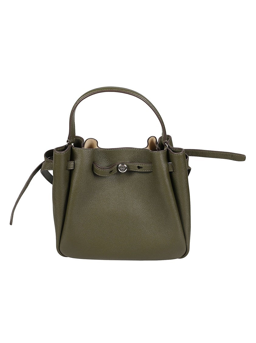 Tory Burch Romy Structured Pebbled Leather Bucket Bag