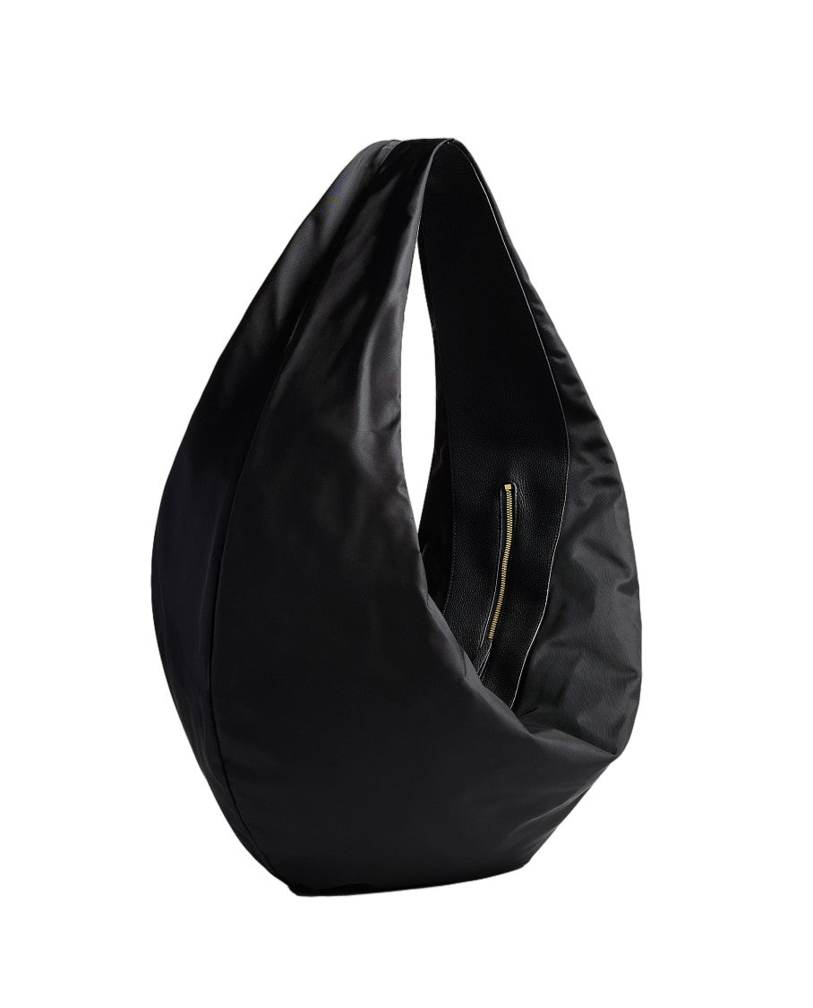 Khaite Crescent-Shaped Hobo Bag With Zip Closure And Gold Accents