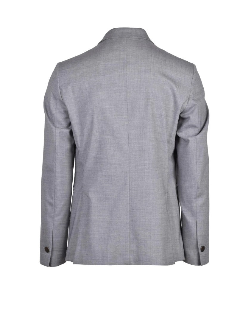 Officina Milanese Light Grey Kyoto Unlined Wool-Blend Jacket