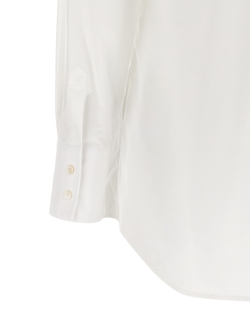Fabiana Filippi Cotton Poplin Shirt With Knotted Lace Collar
