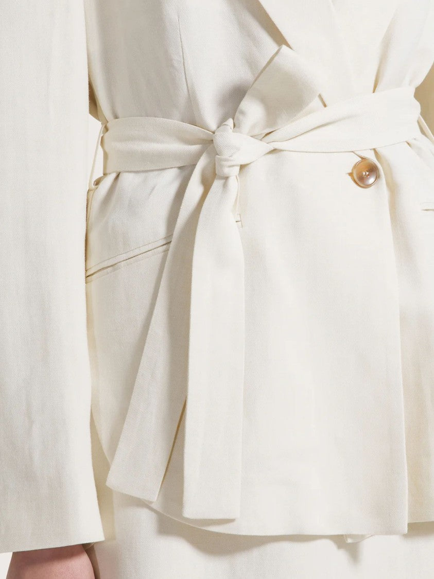 Seventy Sash-Tie Waist Notched Lapels Jacket