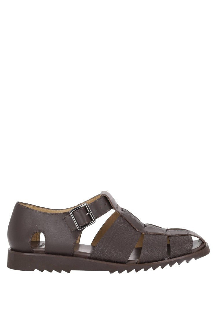 Paraboot Handcrafted Woven Calfskin Leather Fisherman Sandals