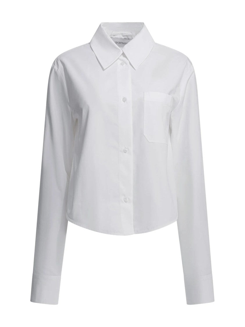 Sportmax White Pleated Back Cotton Shirt