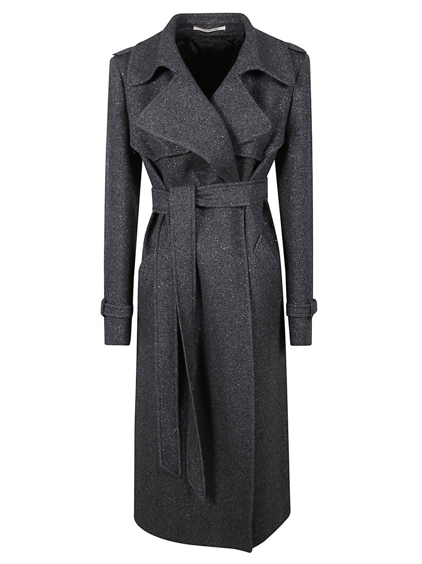Tagliatore Tailored Black Coat With Wide Lapel