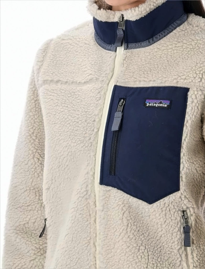 Patagonia Textured Fleece Jacket With High Collar