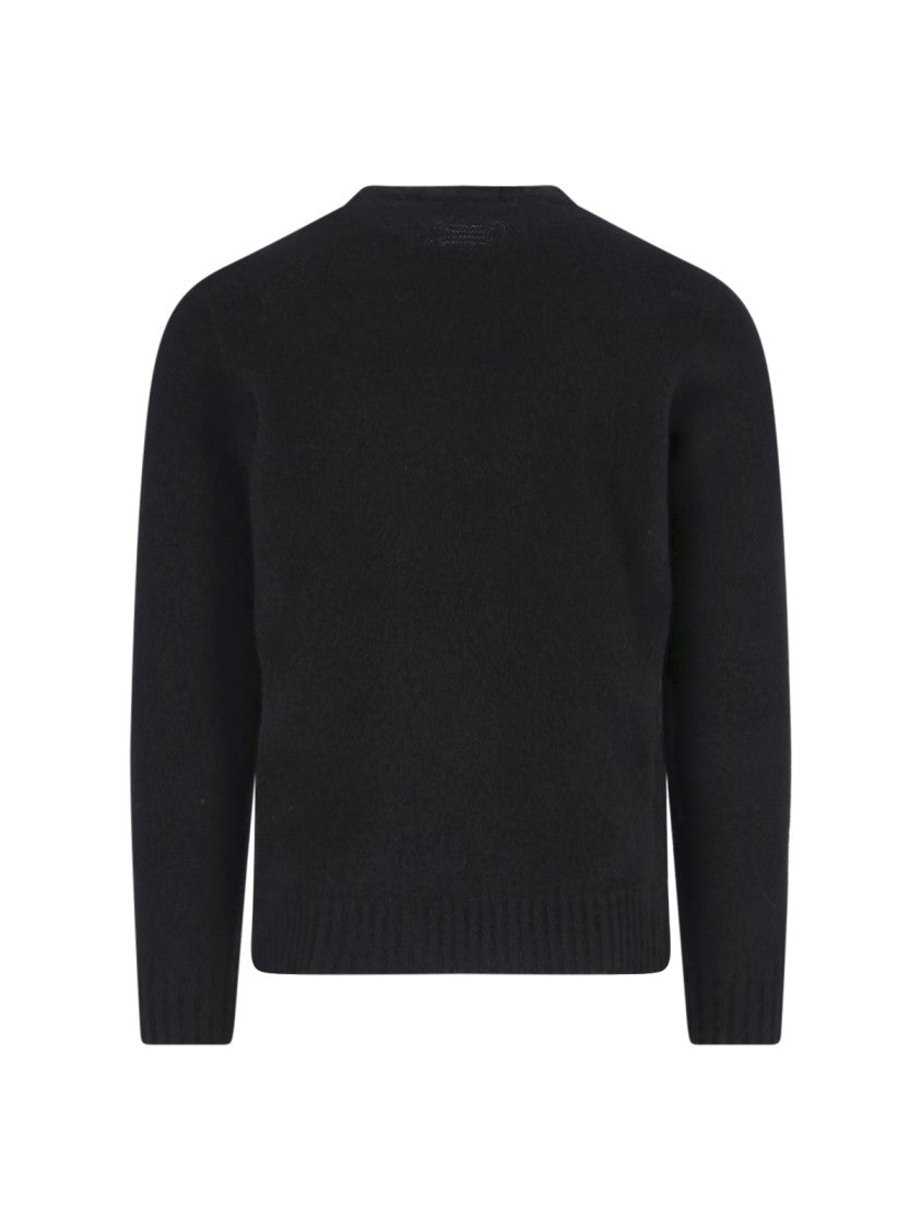Drumohr Classic Crew Neck Lambswool Sweater With Ribbed Finishes