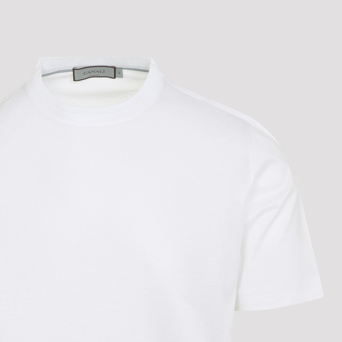 Canali White Cotton Crew Neck T-Shirt