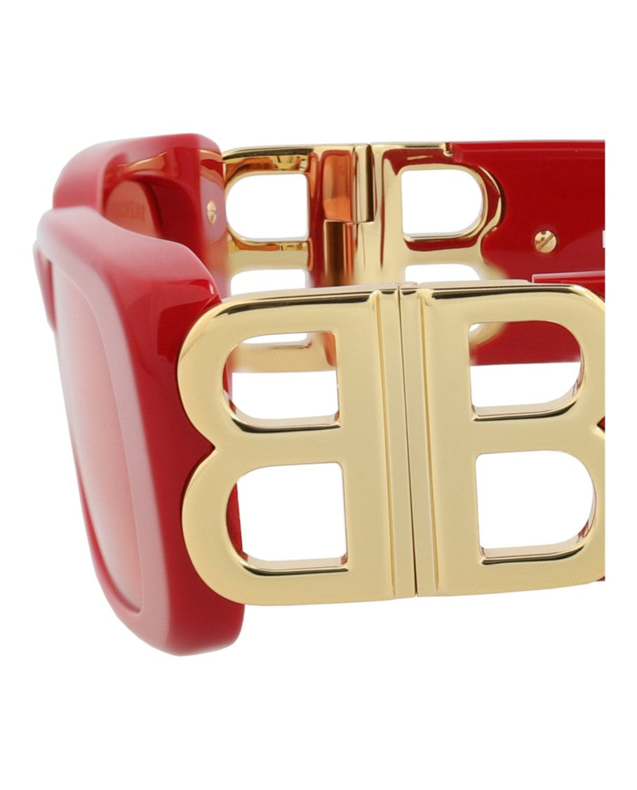 Balenciaga Square-Frame Acetate Sunglasses With Gold Accents