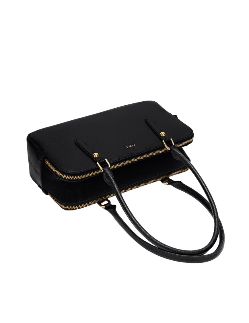 Furla Giulia M Boston Leather Shoulder Bag, Black