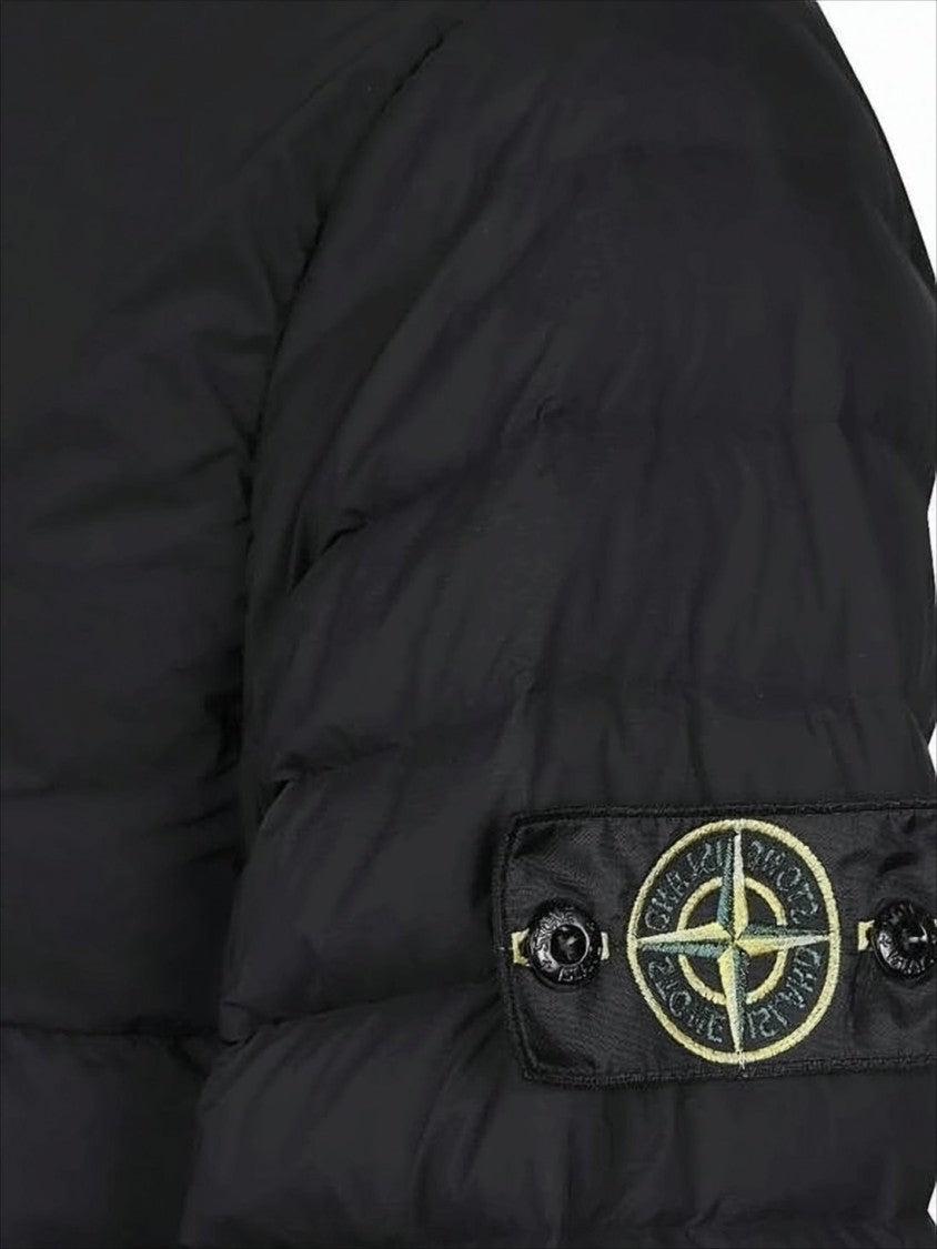 Stone Island Horizontal Quilted Padded Jacket With High Collar