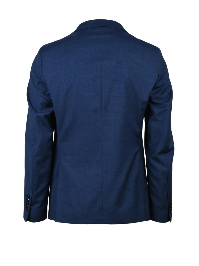 Paoloni Rounded Jacket And Tailored Trousers Paoloni Suit In Deep Blue