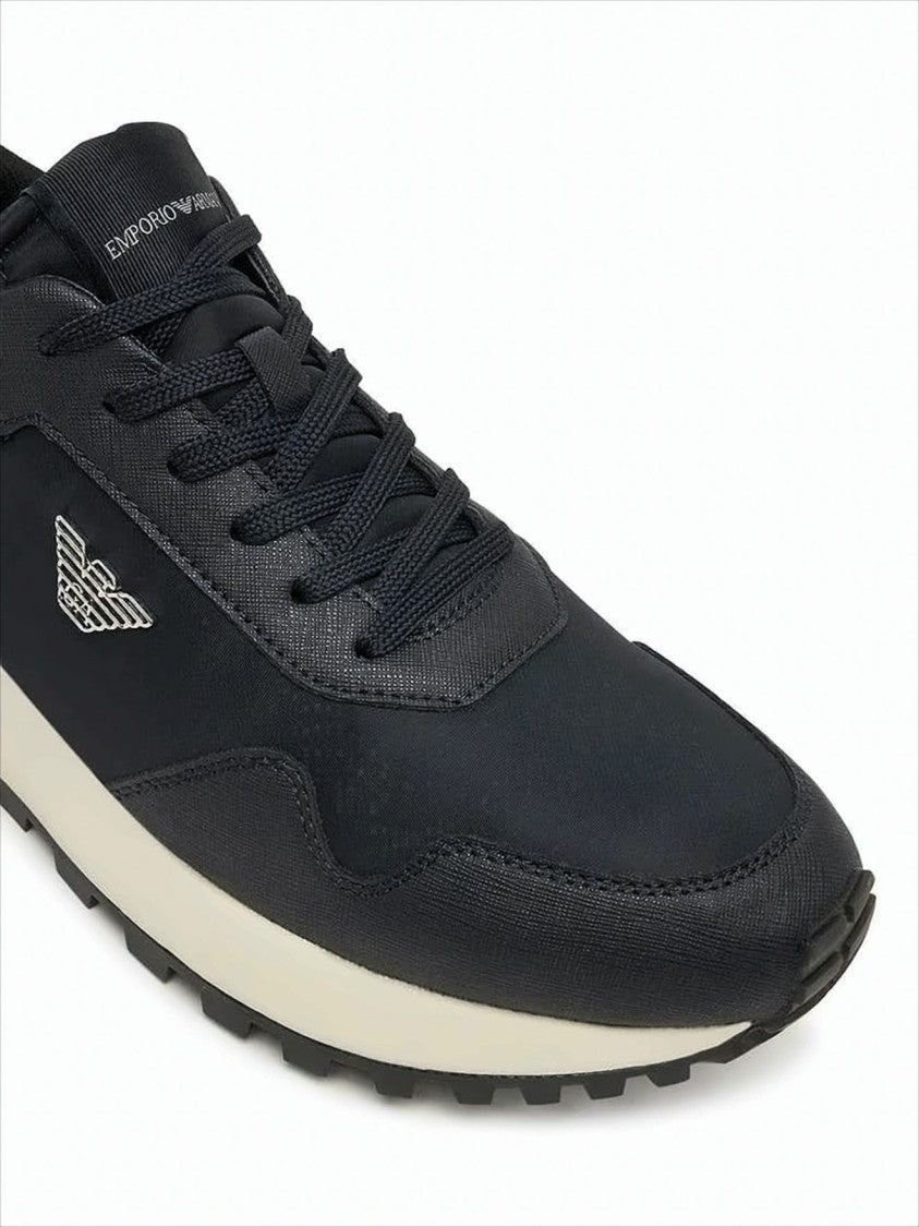 Emporio Armani Eagle Plaque Shoes Crafted From Recycled Nylon