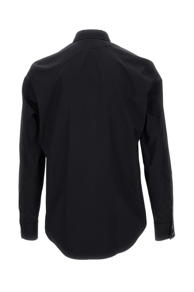 Alexander Mcqueen Slim Fit Shirt With Rounded Hem And Distinctive Buckle Detail