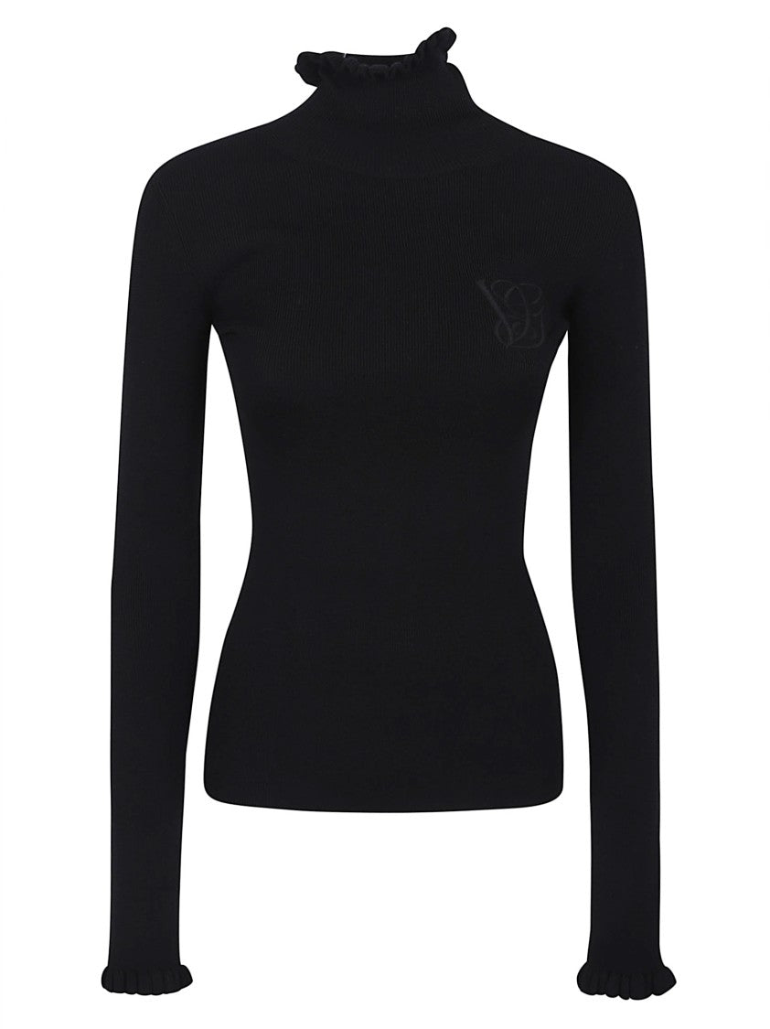 Valentino Garavani Ribbed Black Wool Sweater