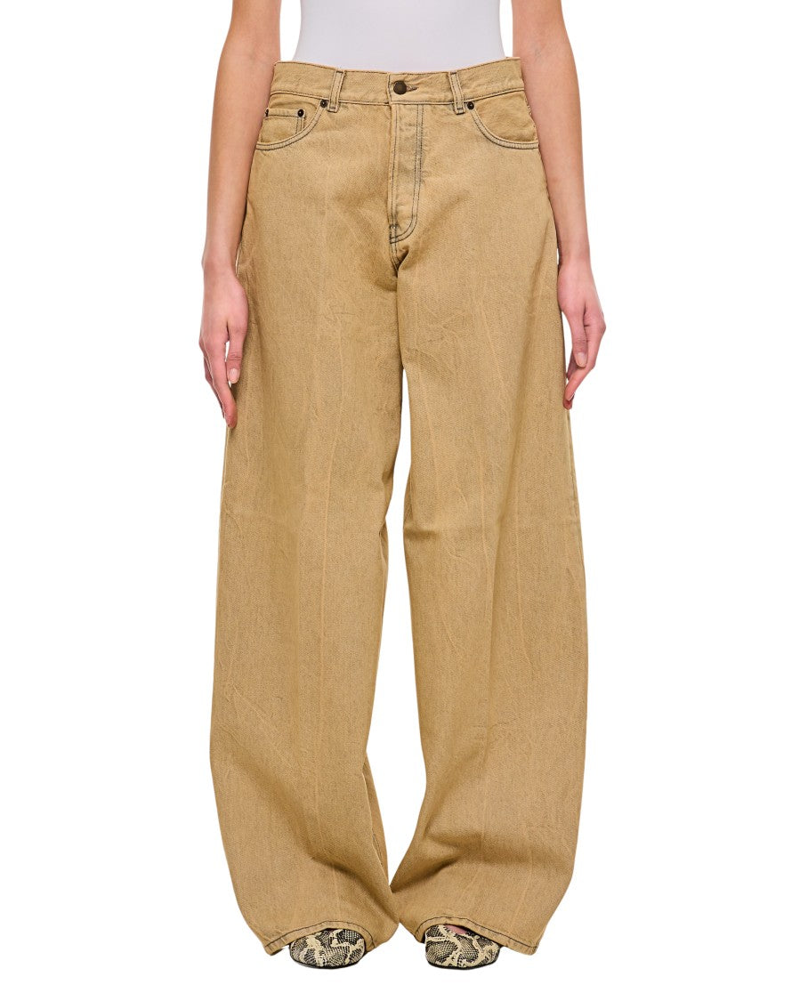 Haikure Camel Wide-Leg Overdyed Camel Jeans