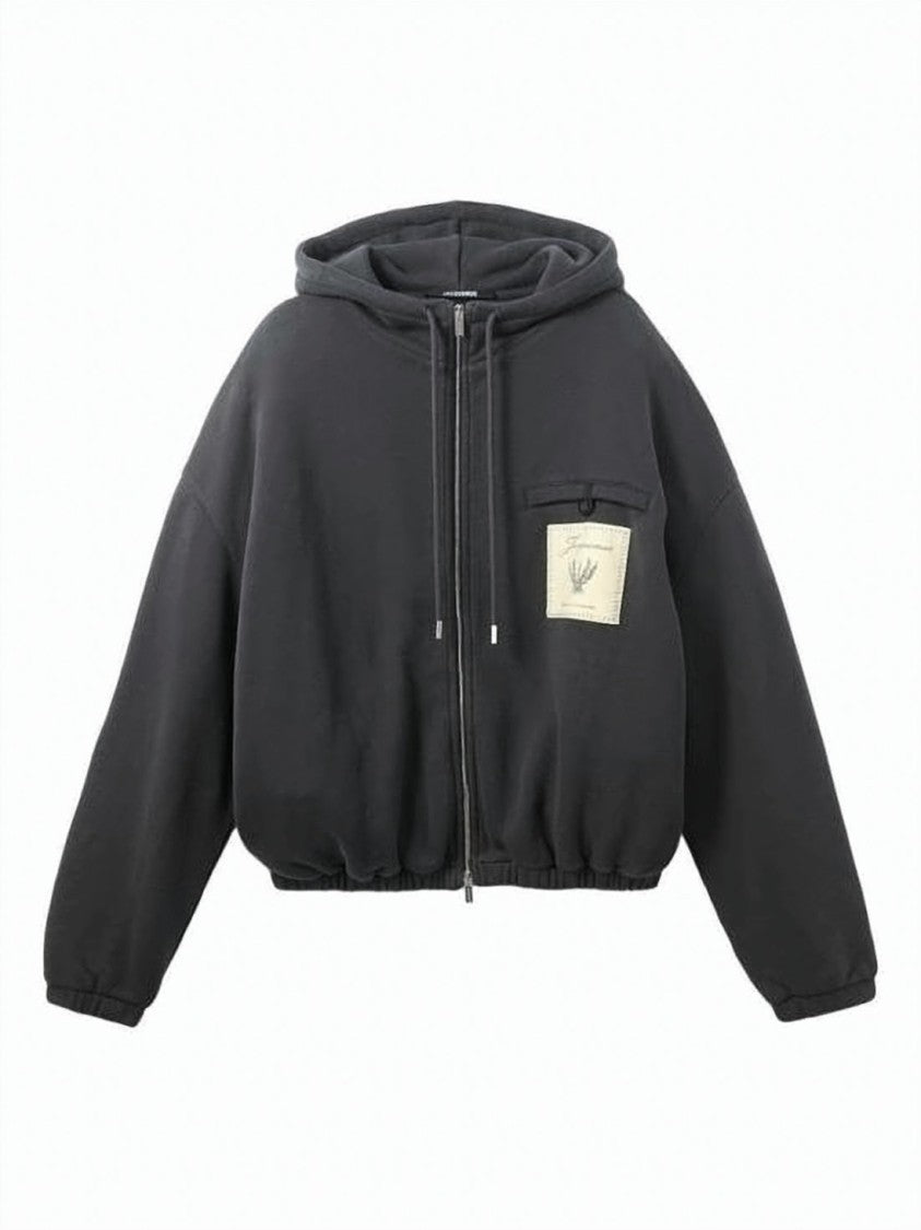 Jacquemus Cropped Hoodie With Adjustable Drawstring