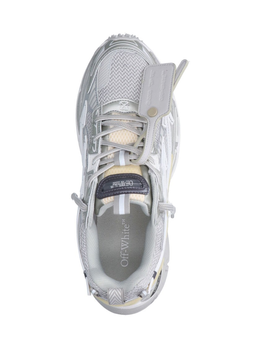Off-White Grey Contemporary Mesh Upper Sneakers